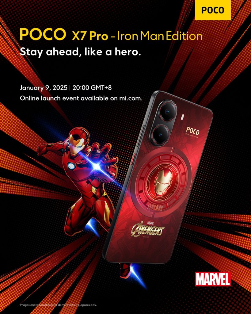 POCO set to launch X7 series on January 9 2025, teases X7 Pro Iron Man edition